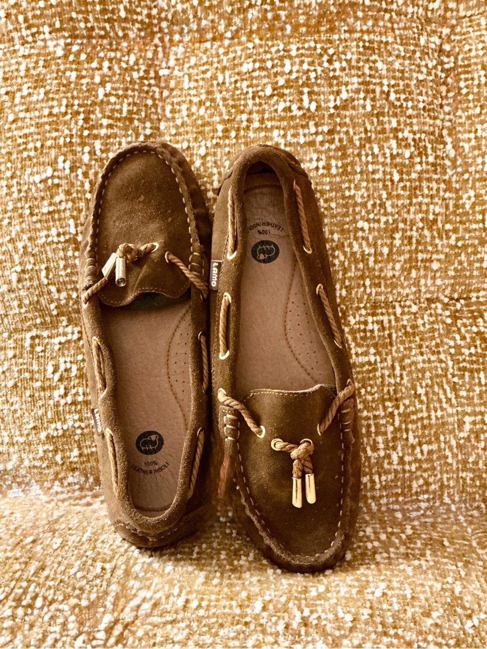 Lamo Brown Driving Loafers Women’s Size 8 eu39 Soft Leather Insole Slip-On NWOT